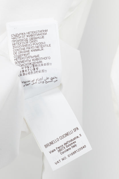 Brunello Cucinelli SS/21 White Cotton Monili-Tab Buttoned Shirt