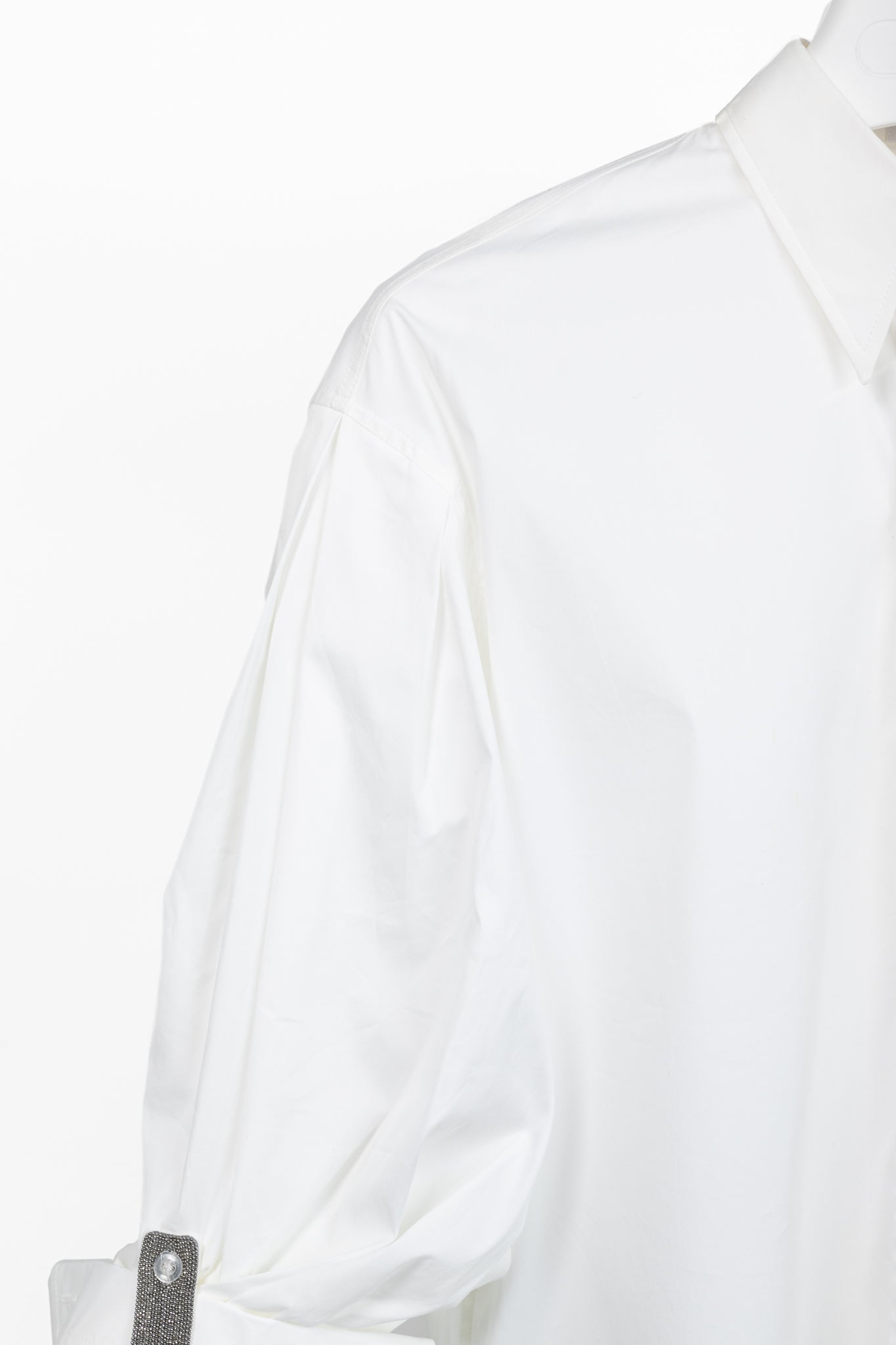 Brunello Cucinelli SS/21 White Cotton Monili-Tab Buttoned Shirt