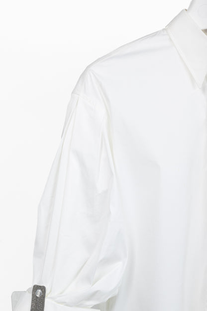 Brunello Cucinelli SS/21 White Cotton Monili-Tab Buttoned Shirt