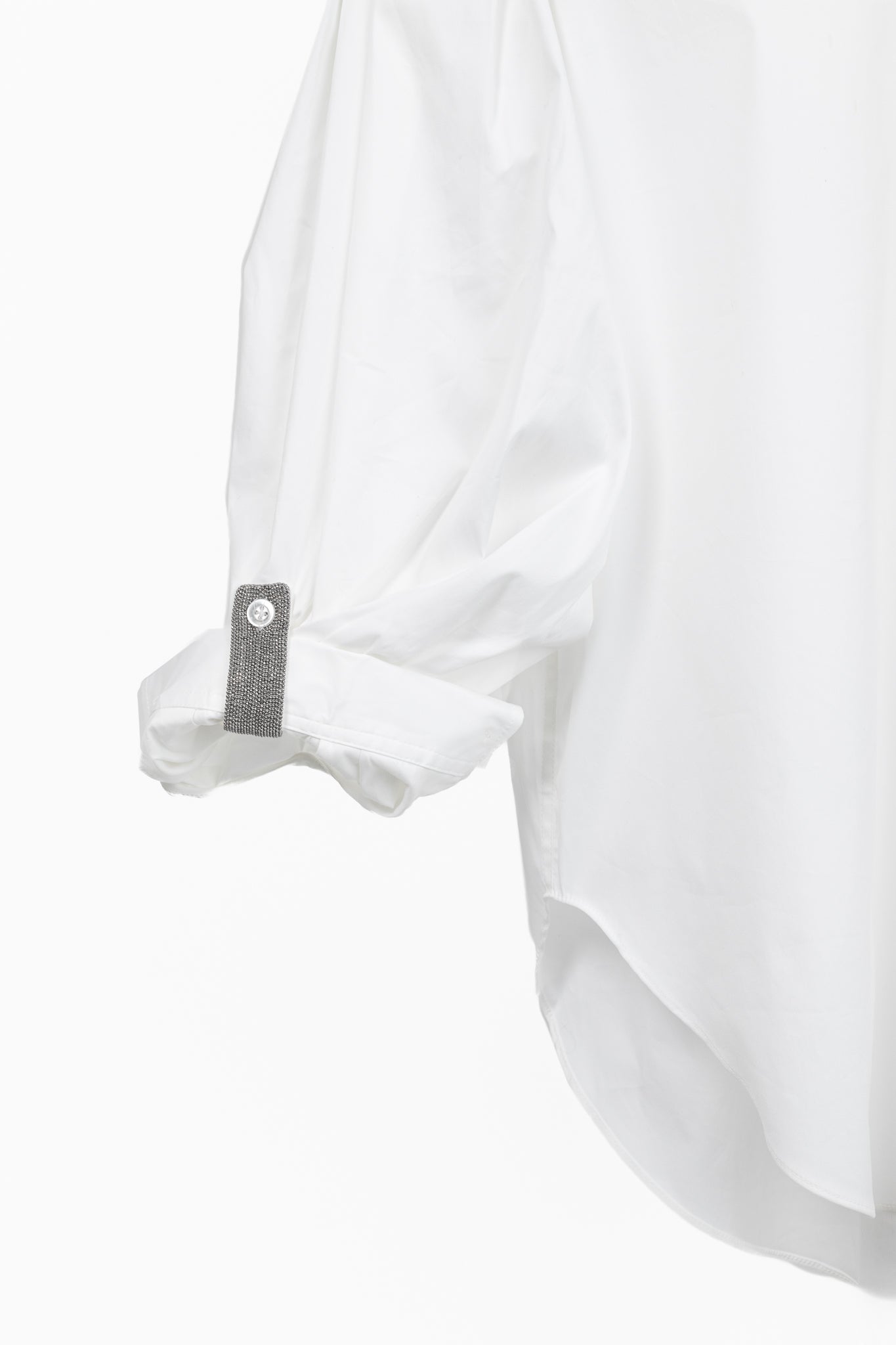 Brunello Cucinelli SS/21 White Cotton Monili-Tab Buttoned Shirt