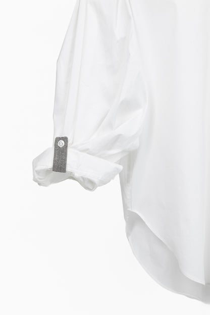 Brunello Cucinelli SS/21 White Cotton Monili-Tab Buttoned Shirt