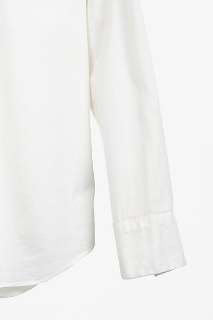 Brunello Cucinelli SS/17 Off-White Cotton Poplin Monili-Collar Shirt