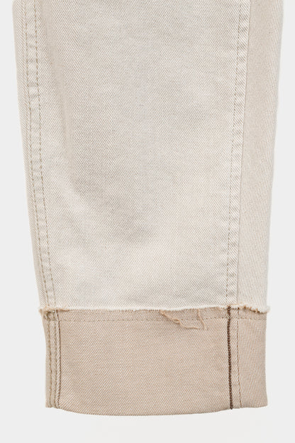 Brunello Cucinelli SS/20 Cream Monili-Bead Distress-Cuff Jeans