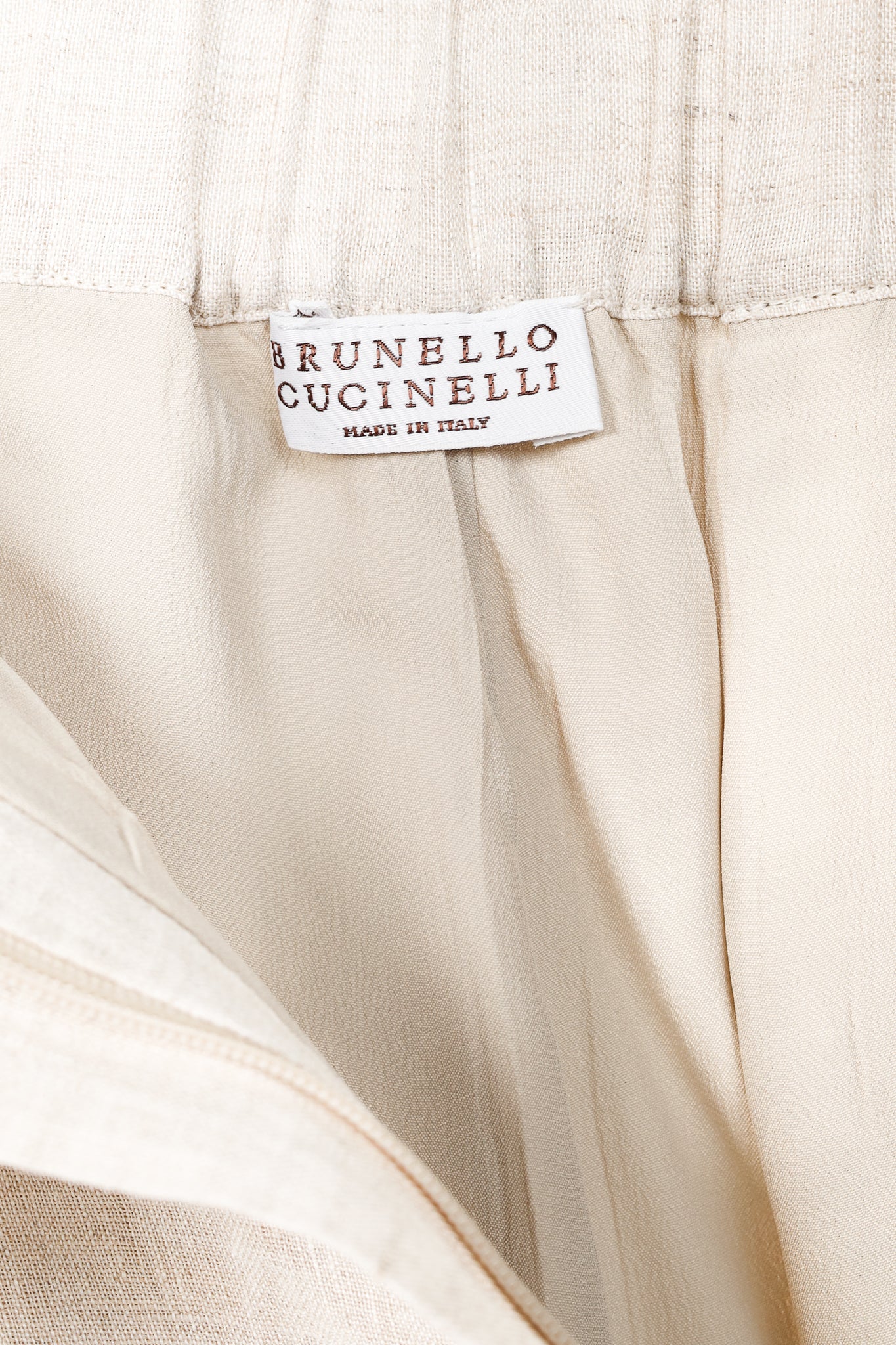 Brunello Cucinelli Beige Linen Pleat-Front Shorts
