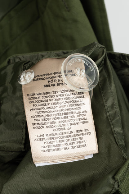 Burberry Green Tape Detail Showerproof Hooded Parka
