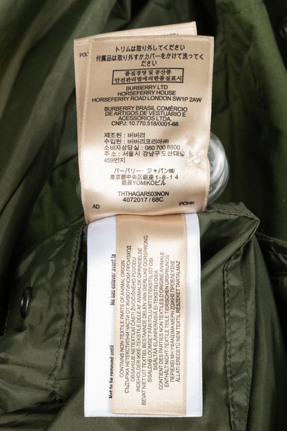 Burberry Green Tape Detail Showerproof Hooded Parka