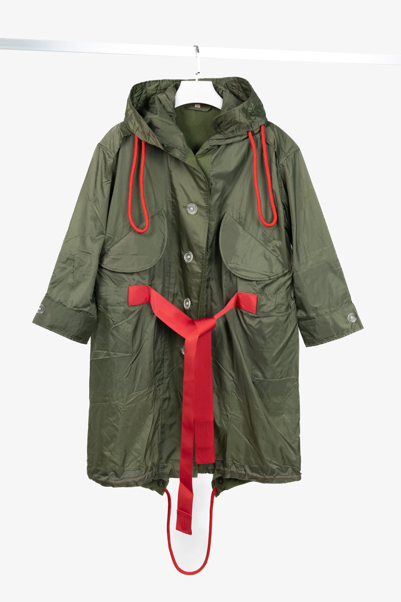 Burberry Green Tape Detail Showerproof Hooded Parka