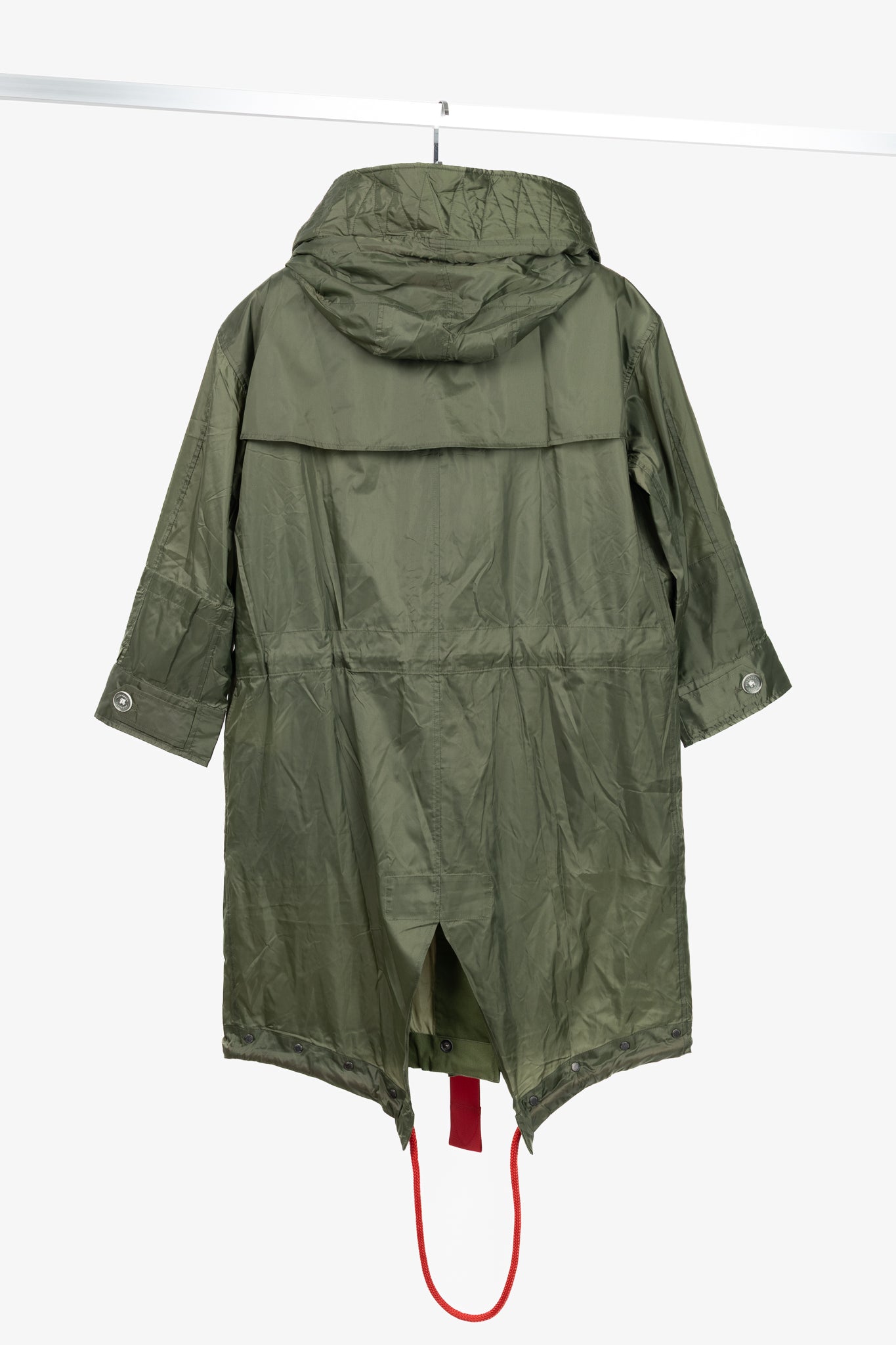 Burberry Green Tape Detail Showerproof Hooded Parka