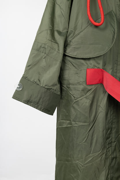 Burberry Green Tape Detail Showerproof Hooded Parka