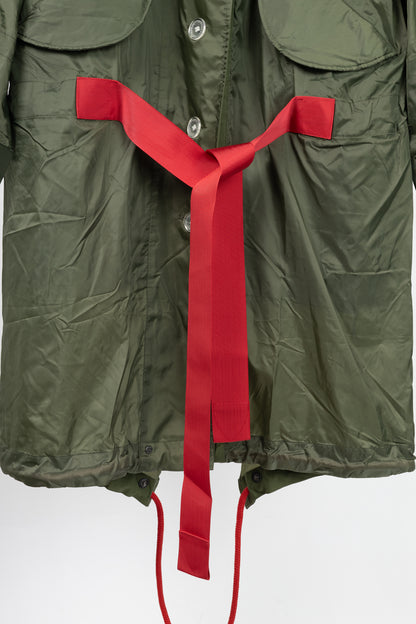 Burberry Green Tape Detail Showerproof Hooded Parka