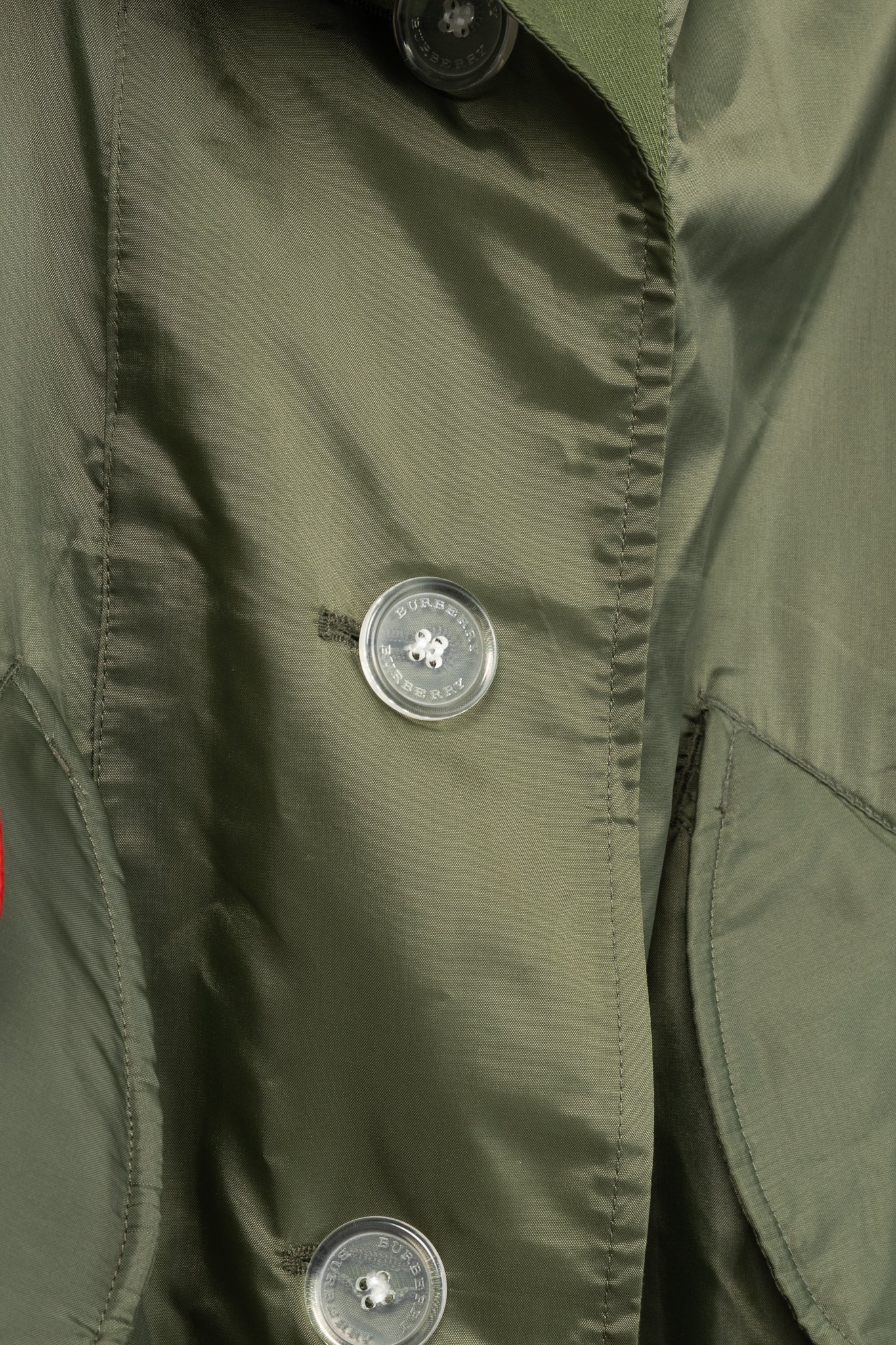 Burberry Green Tape Detail Showerproof Hooded Parka