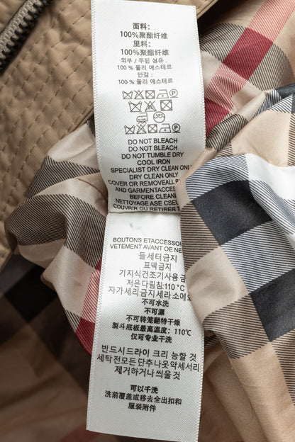 Burberry Tan Quilted-Taffeta Belted Hooded Jacket
