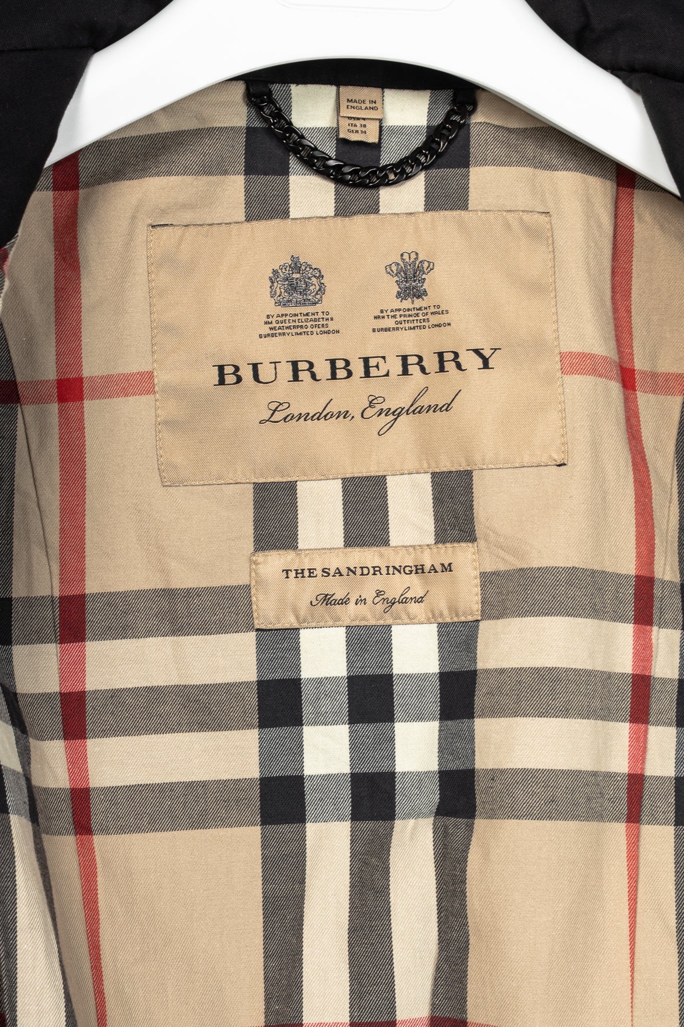 Burberry Sandringham Long Black Belted Double-Breasted Trench Coat