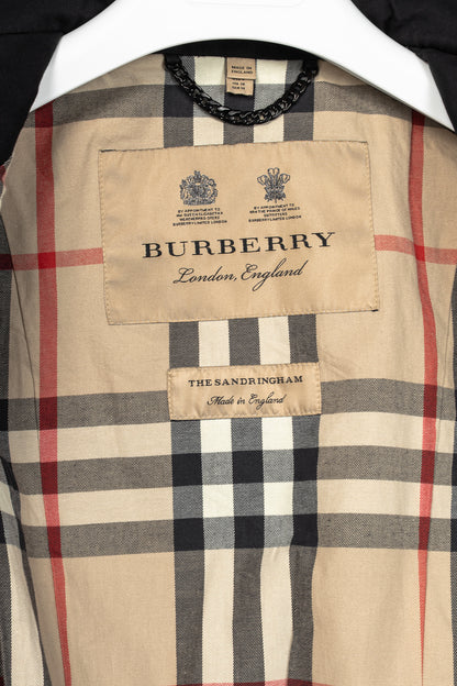 Burberry Sandringham Long Black Belted Double-Breasted Trench Coat