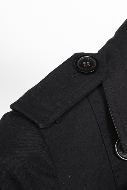 Burberry Sandringham Long Black Belted Double-Breasted Trench Coat