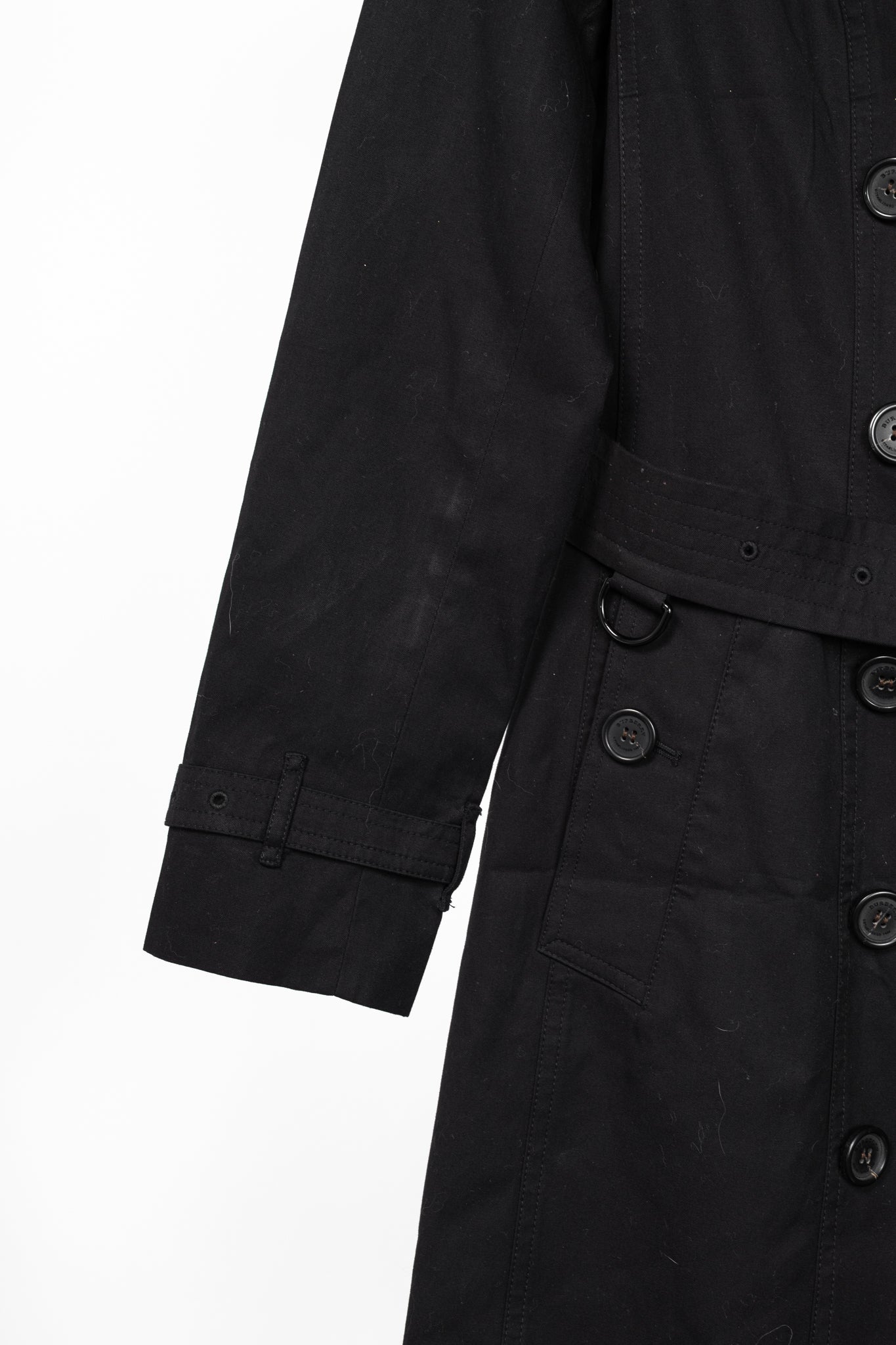 Burberry Sandringham Long Black Belted Double-Breasted Trench Coat