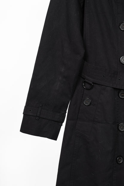 Burberry Sandringham Long Black Belted Double-Breasted Trench Coat