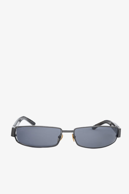 Burberry B9424 Black Check-Temple Rectangular Sunglasses