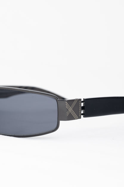 Burberry B9424 Black Check-Temple Rectangular Sunglasses