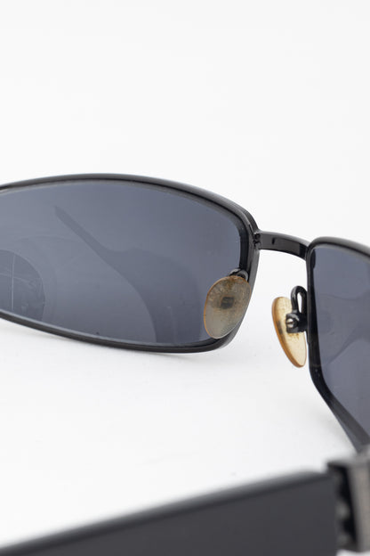 Burberry B9424 Black Check-Temple Rectangular Sunglasses