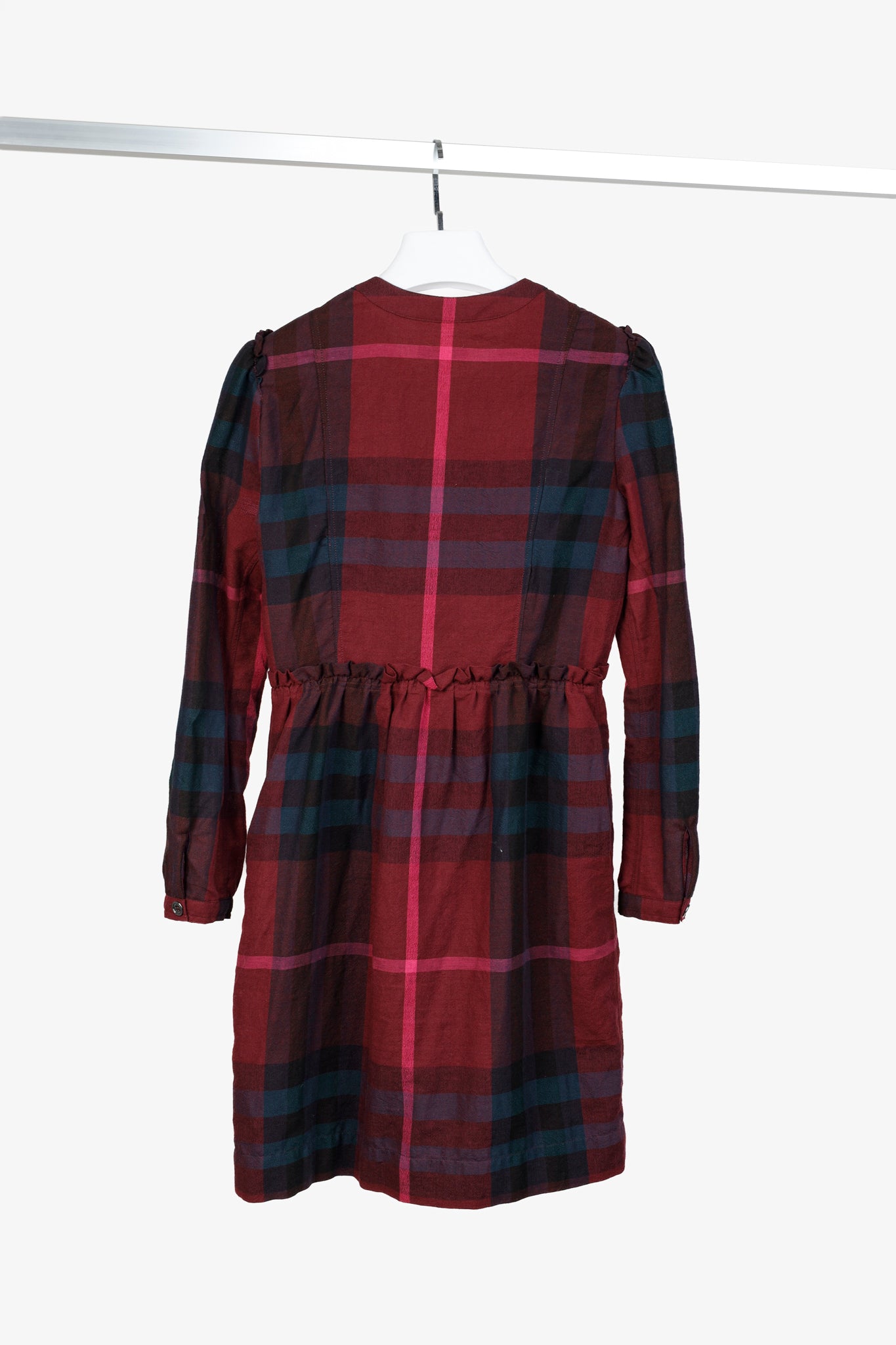 Burberry Brit Primary Red Check Ruffle-Trim Long-Sleeve Dress Blogger Armoire Burberry Brit Primary Red Check Ruffle-Trim Long-Sleeve Dress Blogger Armoire