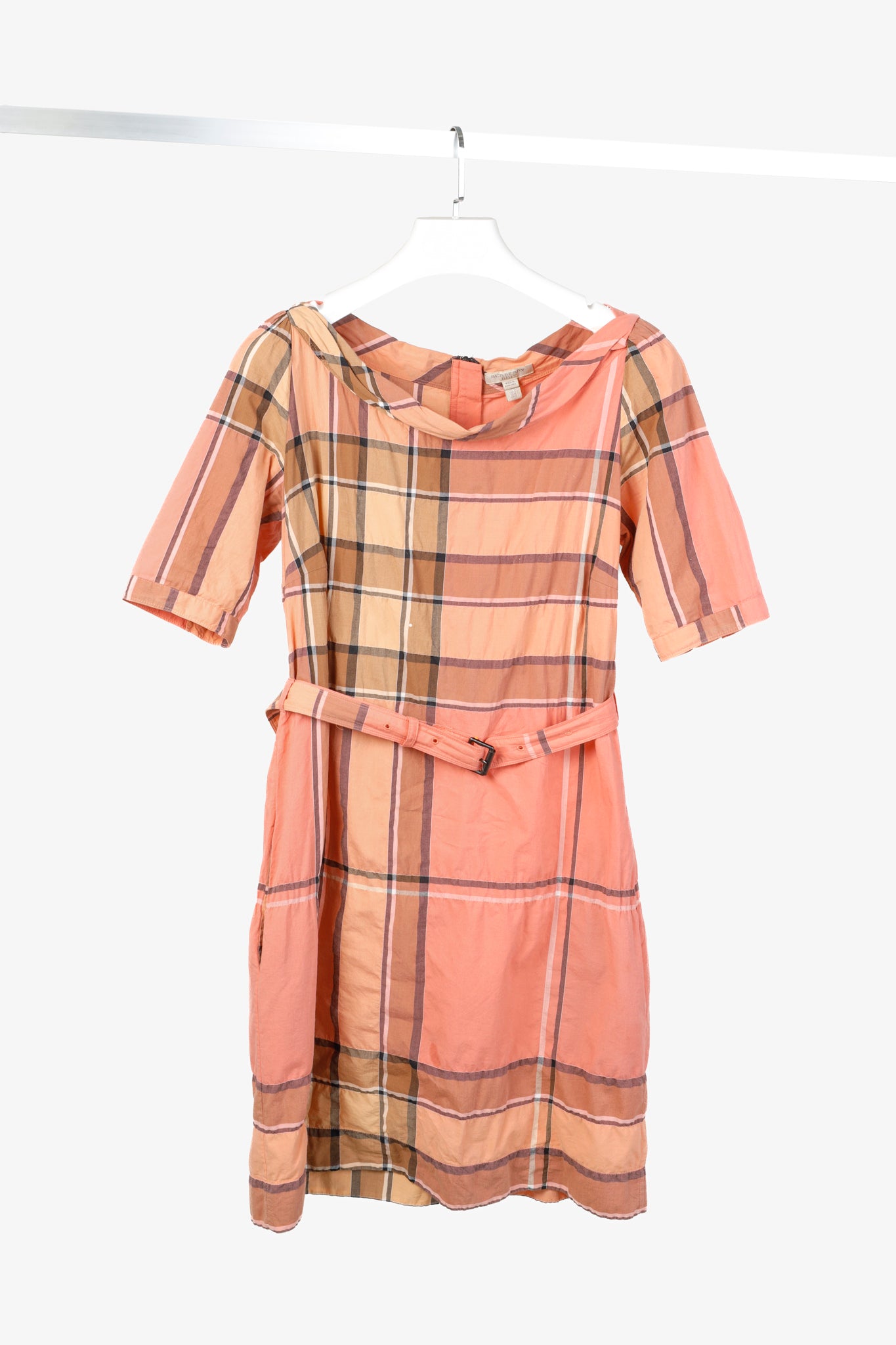 Burberry Brit Pink Check Belted Shift Dress