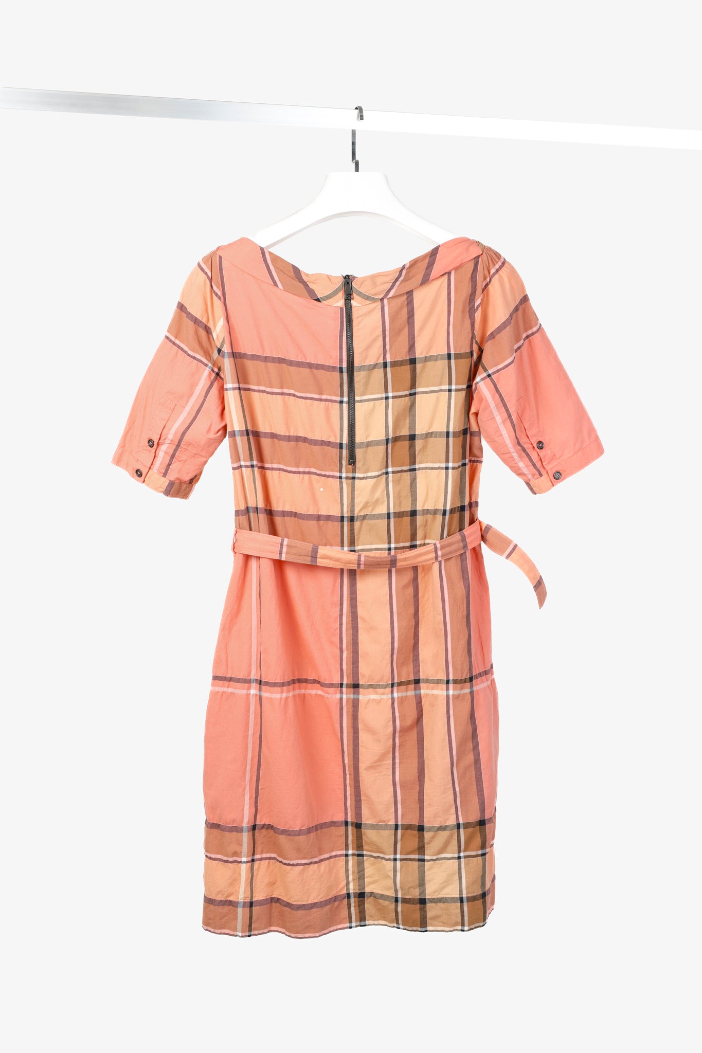 Burberry Brit Pink Check Belted Shift Dress