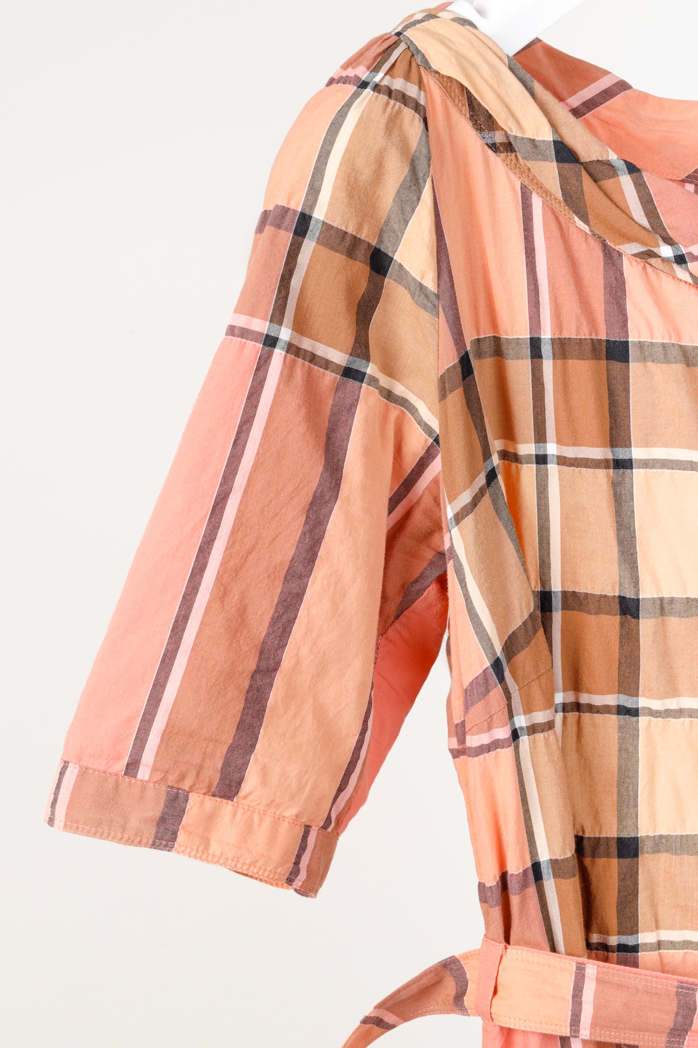 Burberry Brit Pink Check Belted Shift Dress