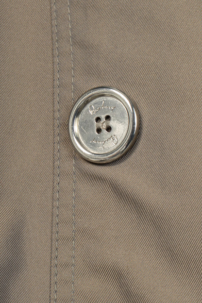 Burberry Taupe Taffeta Double-Breasted Belted Short Trench Jacket
