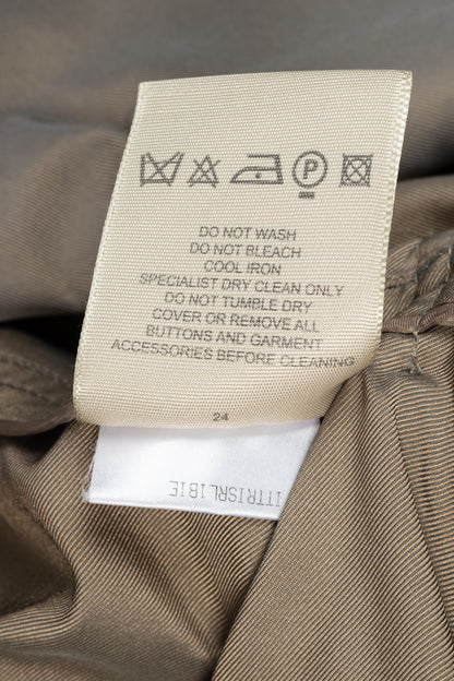 Burberry Taupe Taffeta Double-Breasted Belted Short Trench Jacket