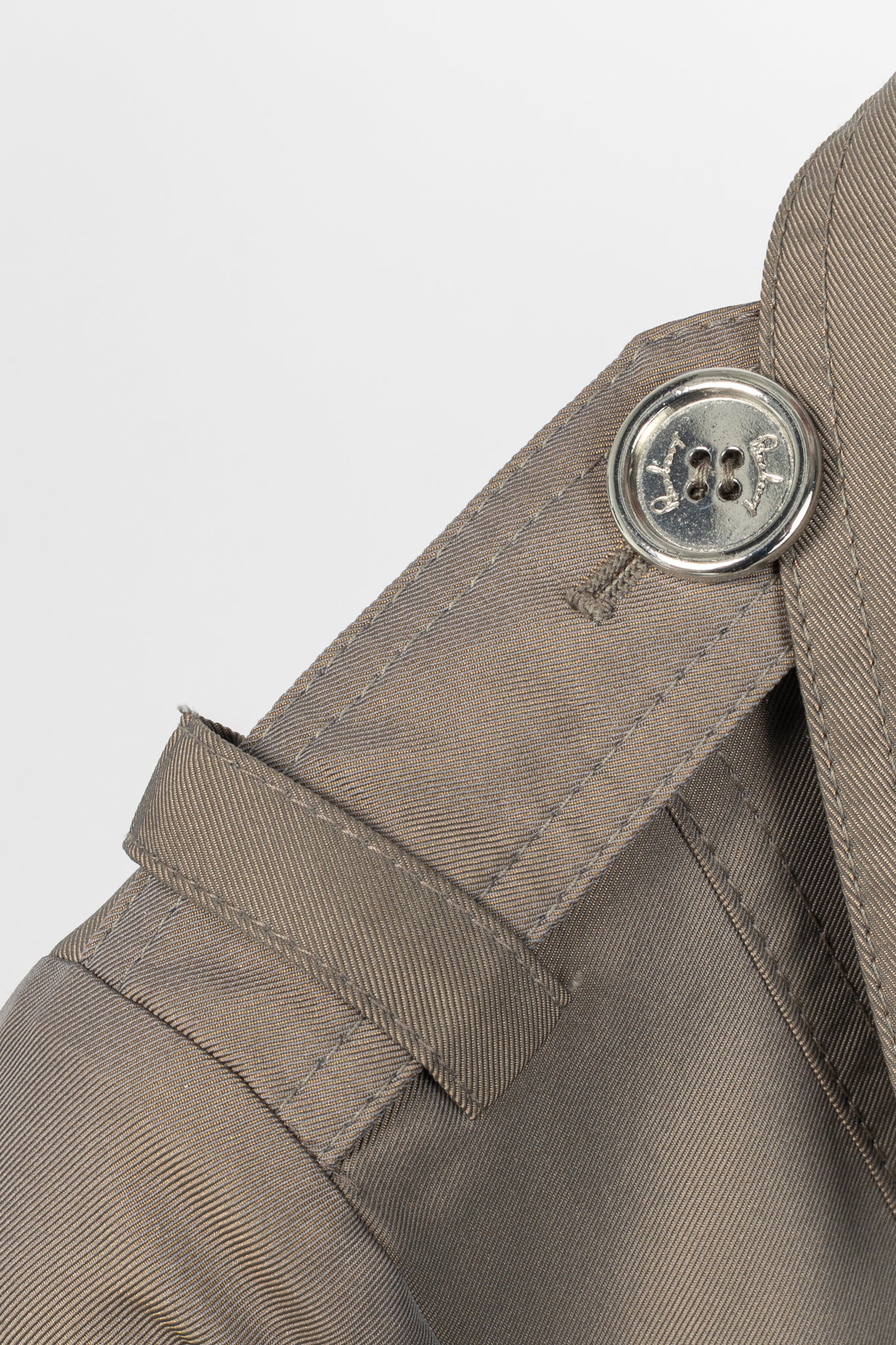 Burberry Taupe Taffeta Double-Breasted Belted Short Trench Jacket
