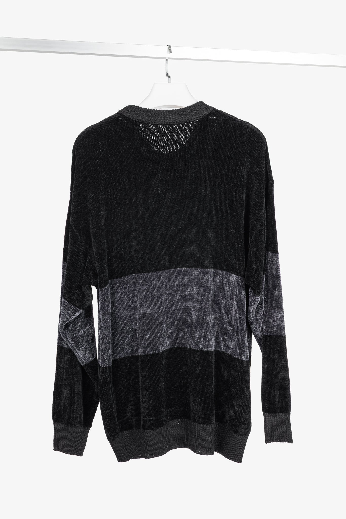 Burberry Vintage Black Chenille Checkered-Logo Sweater