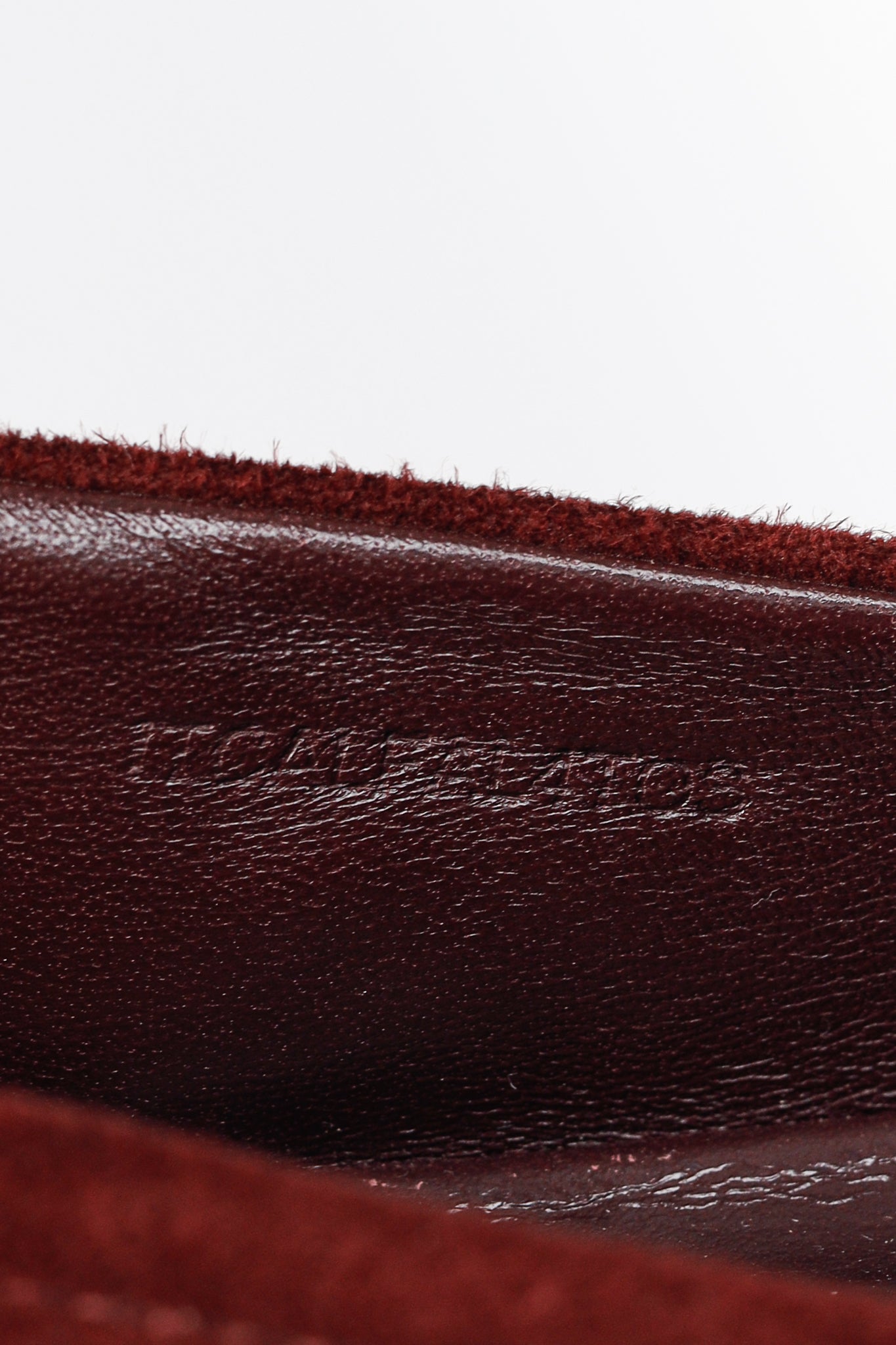 Burberry Leygreen Mahogany Red Suede Trench Buckle Ballerina Flats