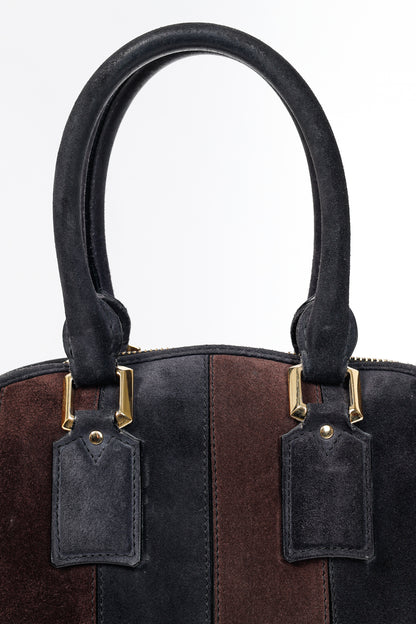 Burberry Prorsum Orchard Black Currant and Plum Suede Stripes Bag