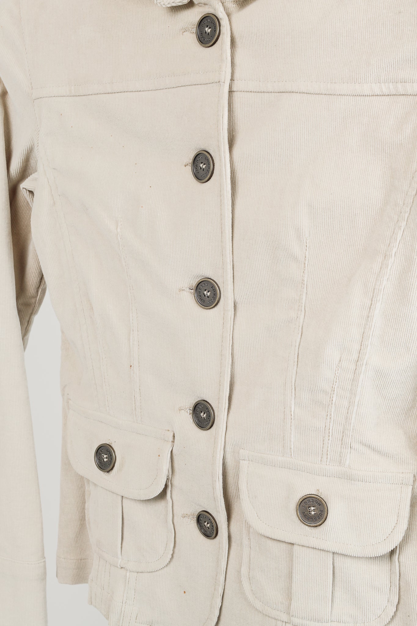 Burberry Beige Corduroy Buttoned Jacket