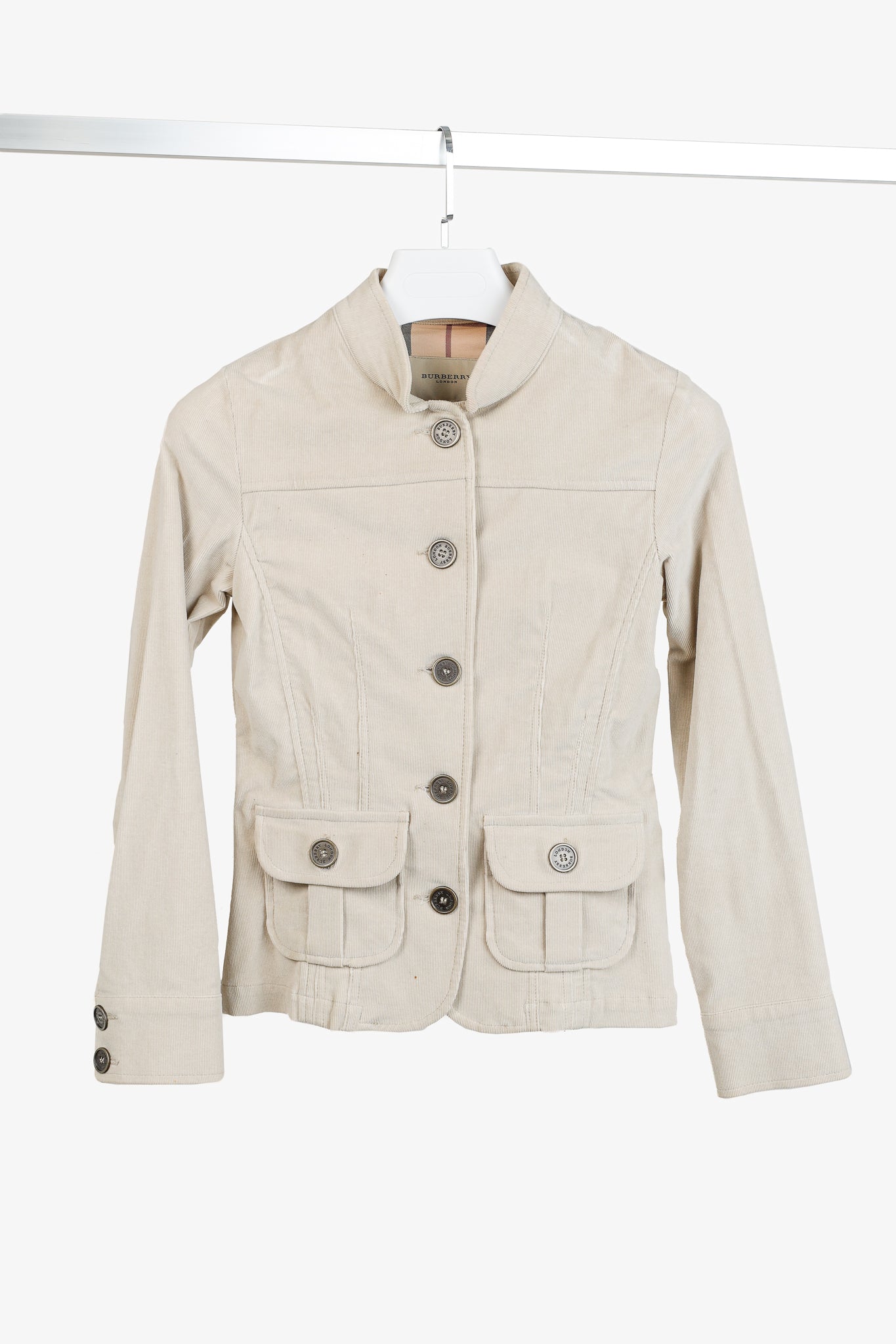 Burberry Beige Corduroy Buttoned Jacket