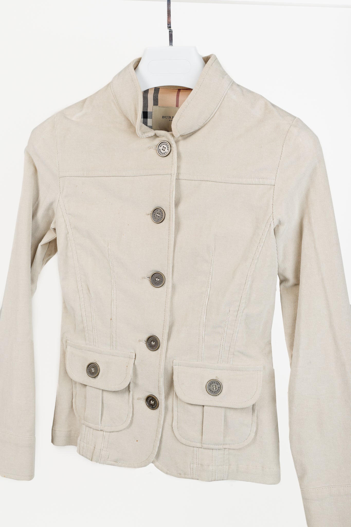 Burberry Beige Corduroy Buttoned Jacket