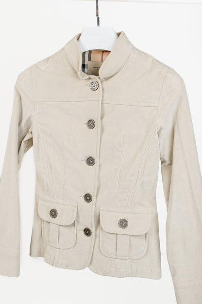 Burberry Beige Corduroy Buttoned Jacket