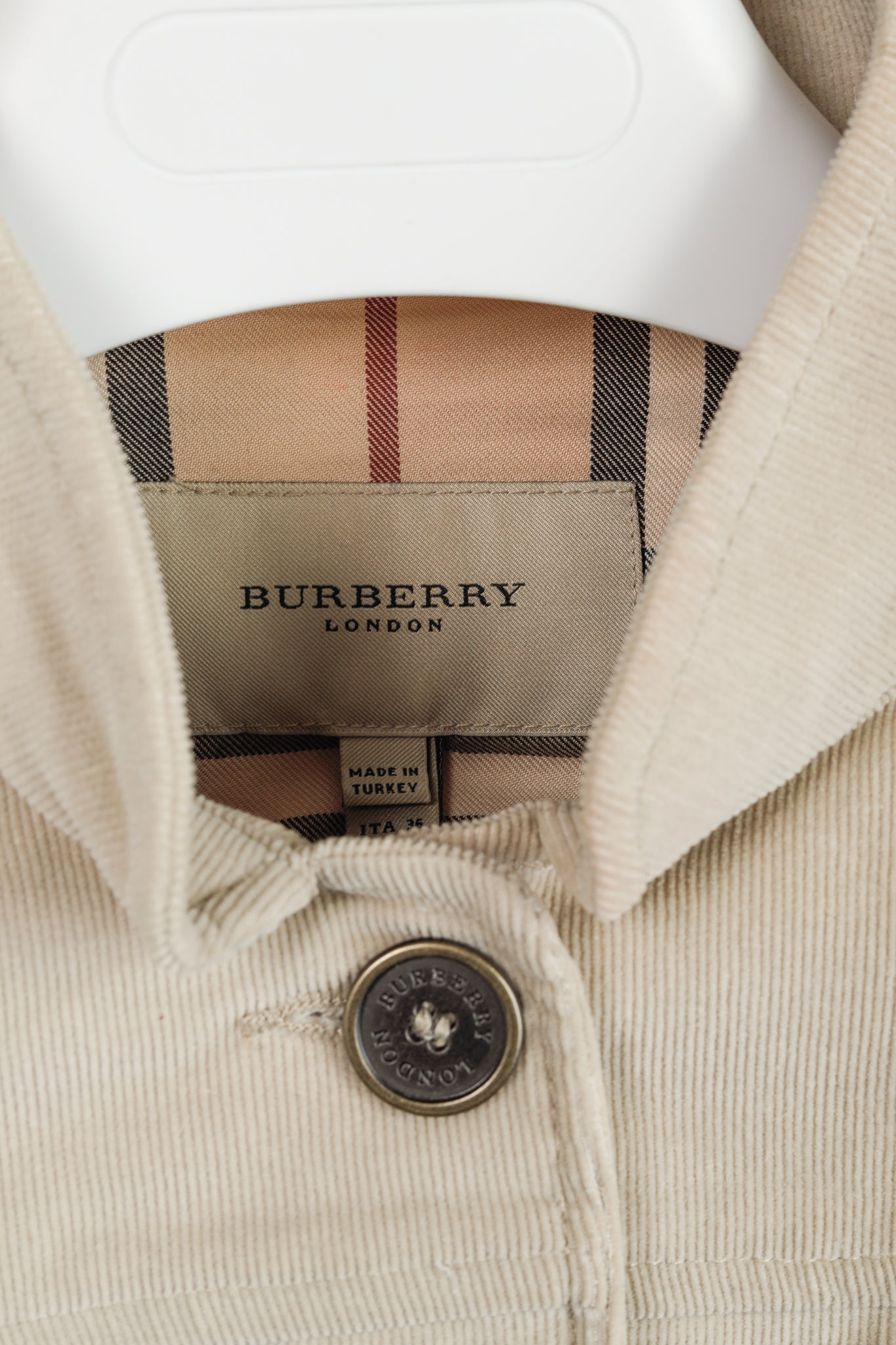 Burberry Beige Corduroy Buttoned Jacket