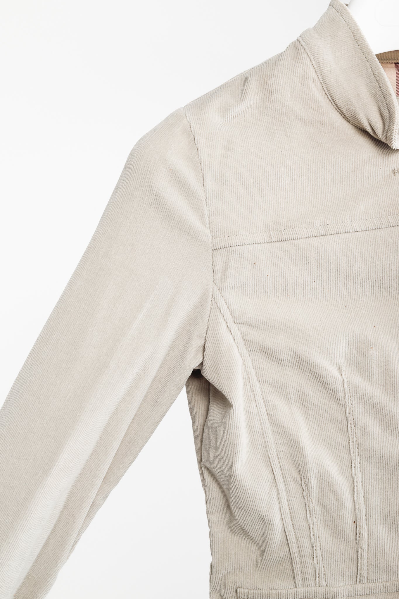 Burberry Beige Corduroy Buttoned Jacket