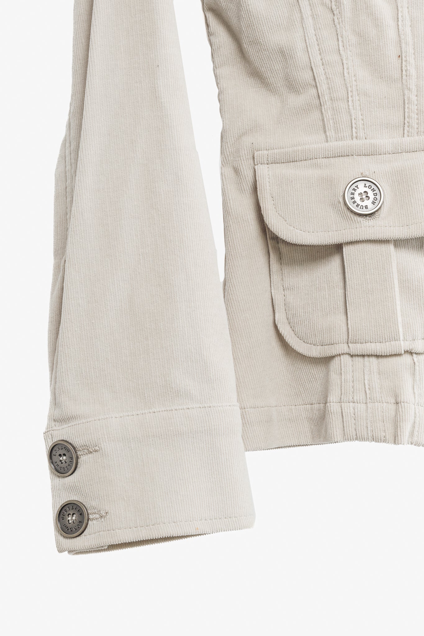 Burberry Beige Corduroy Buttoned Jacket