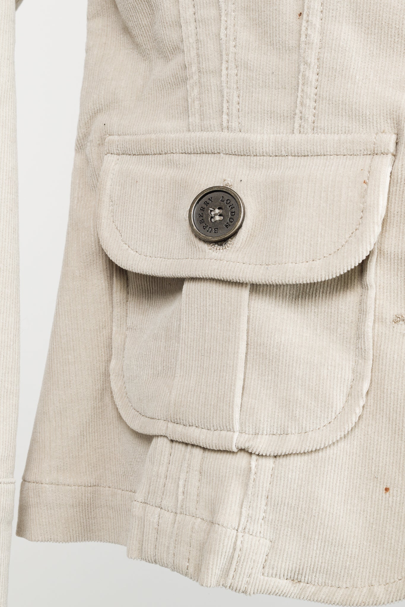 Burberry Beige Corduroy Buttoned Jacket