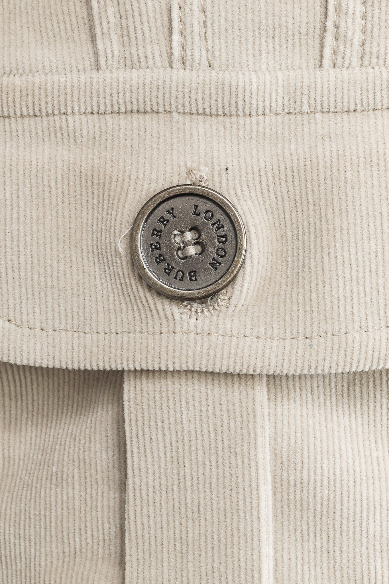 Burberry Beige Corduroy Buttoned Jacket