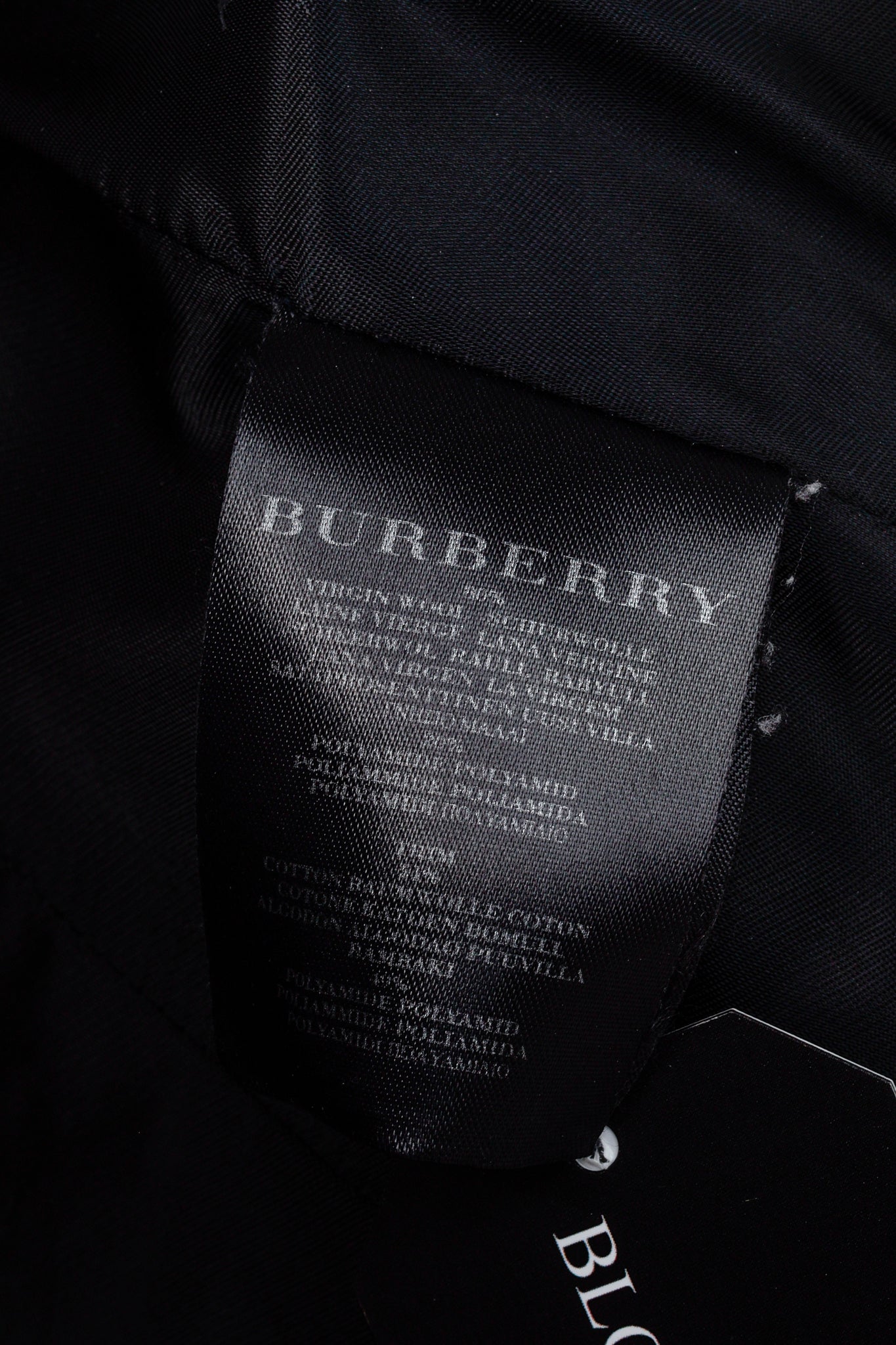 Burberry Prorsum Navy Wool Tulle Trim Pea Coat