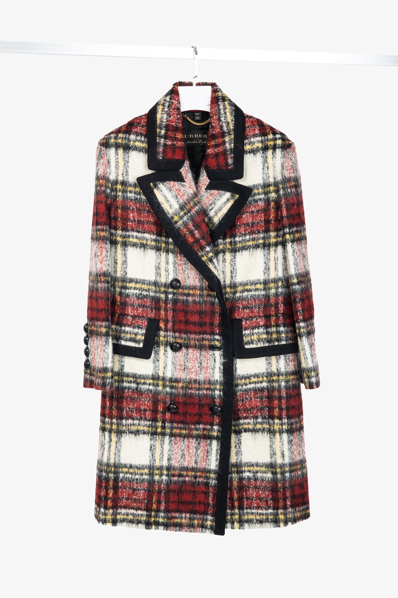Burberry AW/16 Runway Red Tartan Wool-Blend Coat