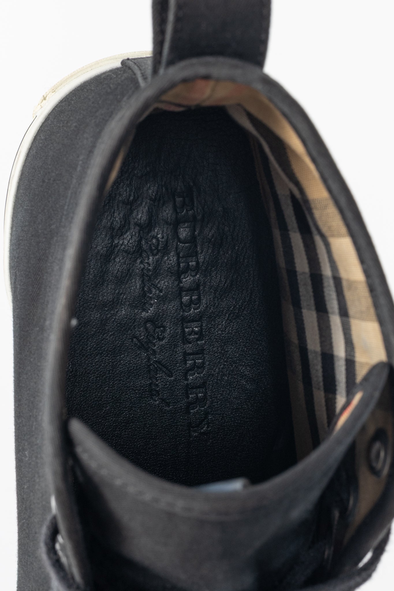 Burberry Kingly Big C Black Embroidered High-Top Lace-Up Sneakers