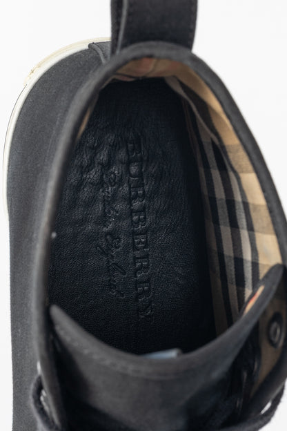 Burberry Kingly Big C Black Embroidered High-Top Lace-Up Sneakers