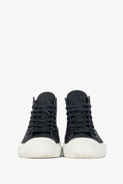 Burberry Kingly Big C Black Embroidered High-Top Lace-Up Sneakers