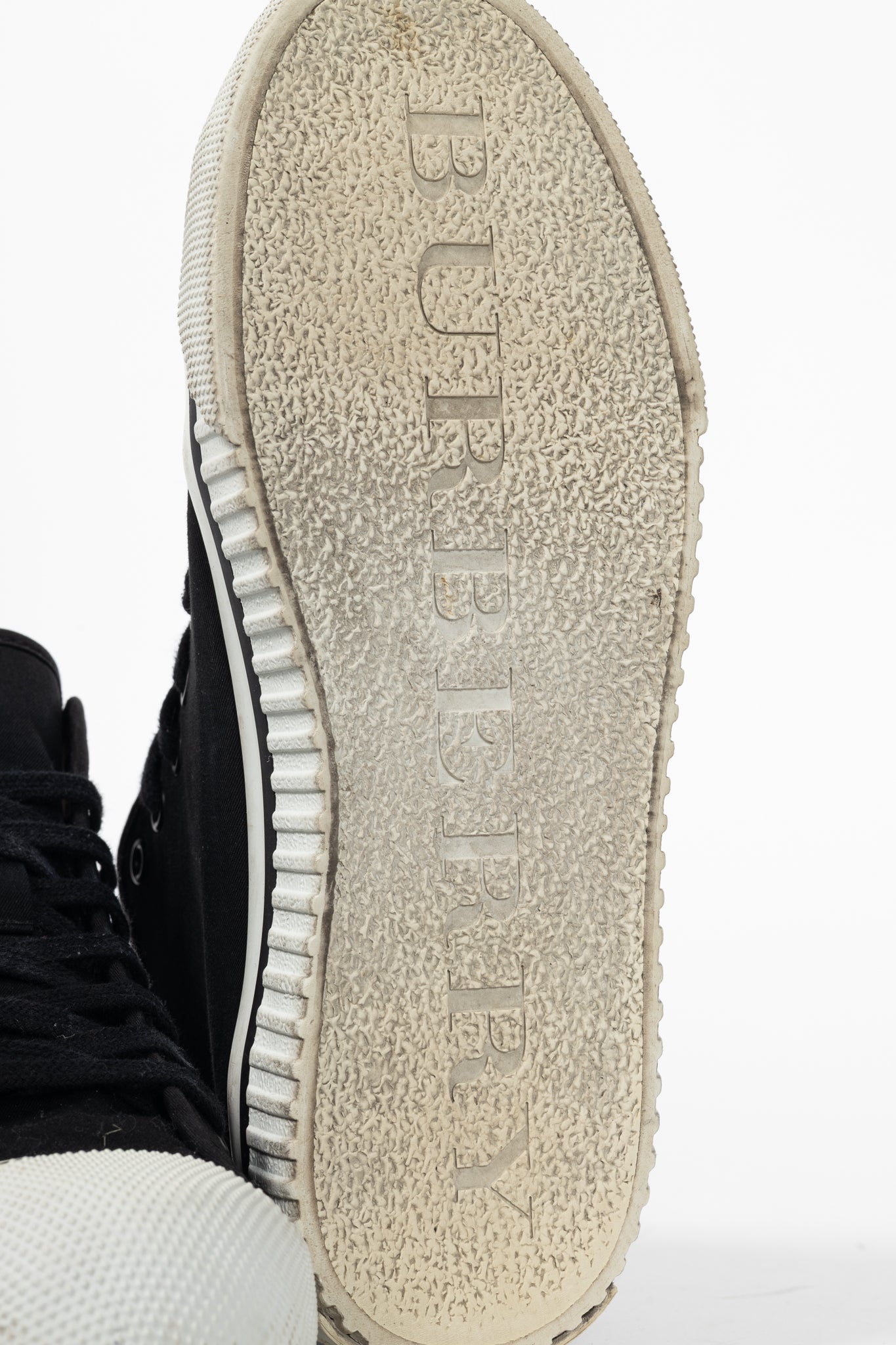 Burberry Kingly Big C Black Embroidered High-Top Lace-Up Sneakers