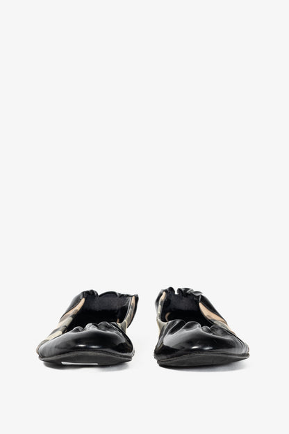 Burberry Nova Soft Check Coated Canvas & Patent Leather Ballet Flats